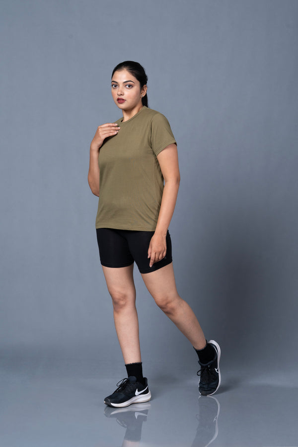 Solid Regular Fit Women’s Casual T-Shirt