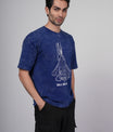 Outlaws Acid Wash Blue T-Shirt for Men