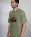 Outlaws Acid Wash Olive T-Shirt for Men