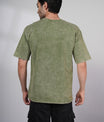 Outlaws Acid Wash Olive T-Shirt for Men