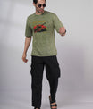 Outlaws Acid Wash Olive T-Shirt for Men