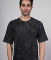Outlaws Acid Wash Black T-Shirt for Men