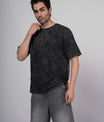 Outlaws Acid Wash Black T-Shirt for Men