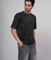 Outlaws Acid Wash Black T-Shirt for Men