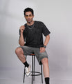 Outlaws Acid Wash Black T-Shirt for Men