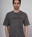 Outlaws Acid Wash Grey T-Shirt for Men