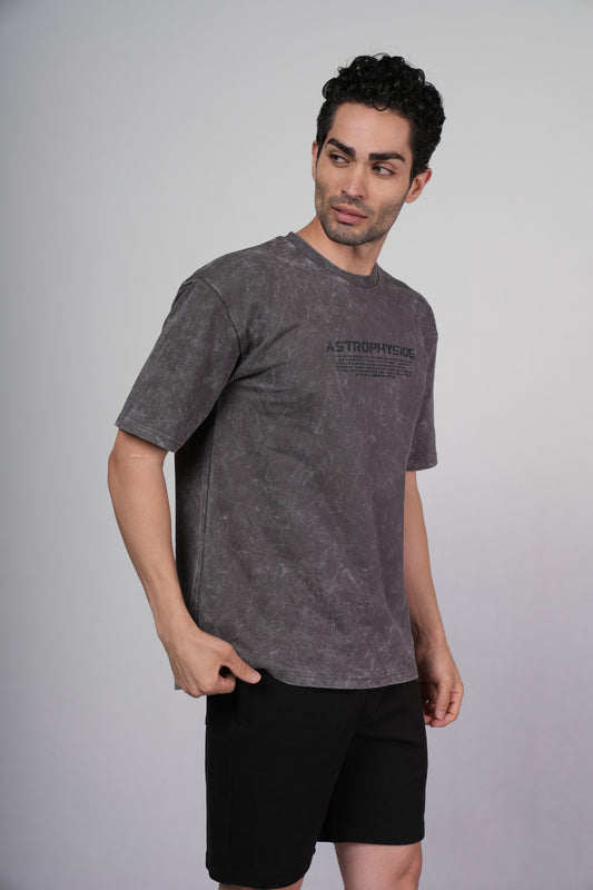 Outlaws Acid Wash Grey T-Shirt for Men