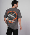 Outlaws Acid Wash Grey T-Shirt for Men