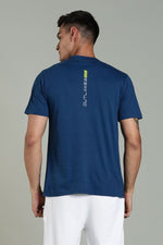 Men's navy blue athleisure T-shirt by Outlaws Fashion, casual fit with short sleeves and athletic style.