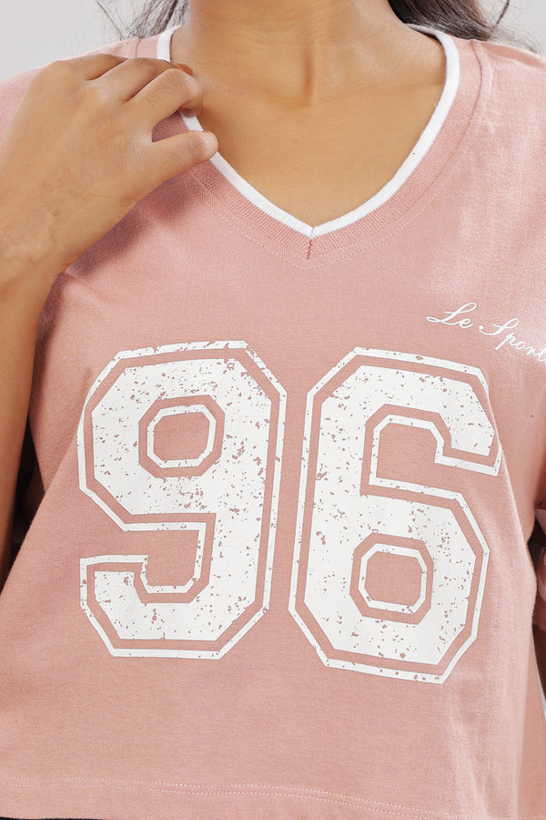 Printed Pink Cotton Boxy Top for Women – Extended Sleeves