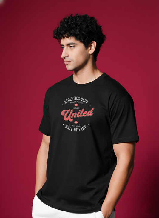 Men’s Outlaws Regular Printed T-Shirt – 100% Cotton Casual Wear