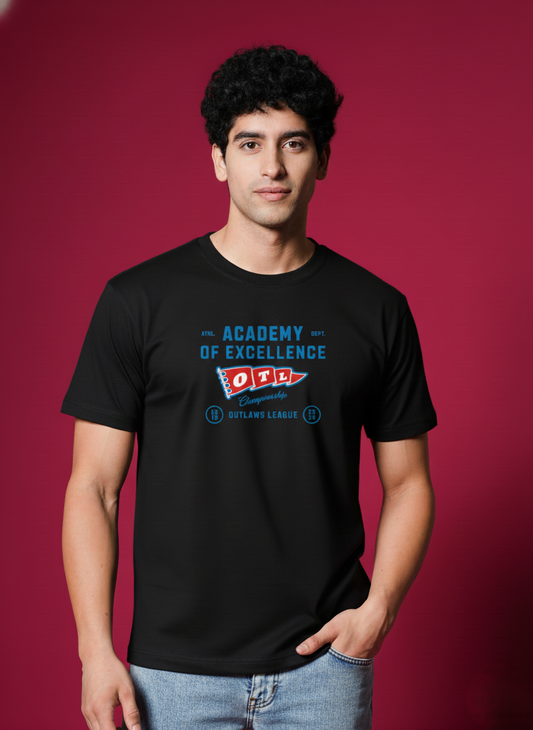 Men’s Outlaws Regular Printed T-Shirt – 100% Cotton Casual Wear