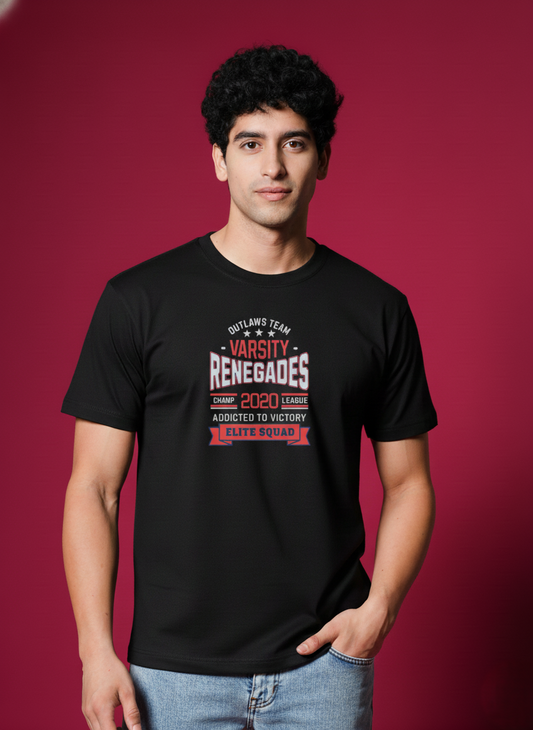 Men’s Outlaws Regular Printed T-Shirt – 100% Cotton Casual Wear