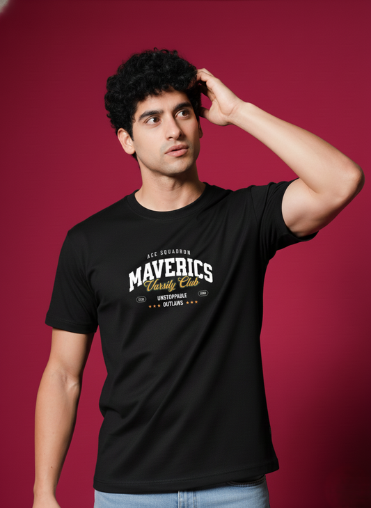 Men’s Outlaws Regular Printed T-Shirt – 100% Cotton Casual Wear