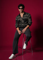 Men’s 100% Cotton Flat Knit Geometric Sweater – Premium Winter wear