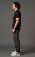 Men’s classic V-neck T-shirt by Outlaws Fashion, made of 100% cotton, showing front view with a smooth, comfortable fit.