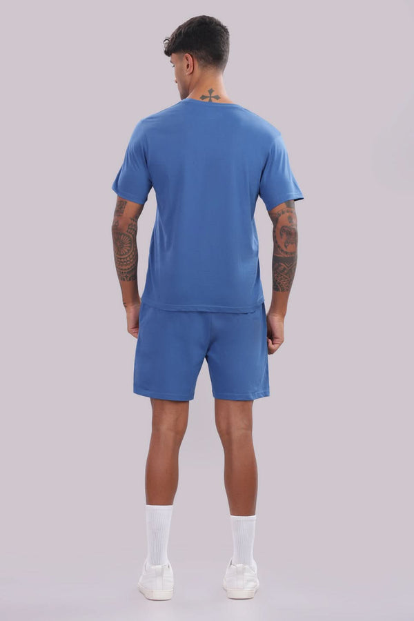 Men’s Cool Blue Co-Ord Set by Outlaws Fashion, comfortable casual wear with matching top and pants, ideal for everyday style.