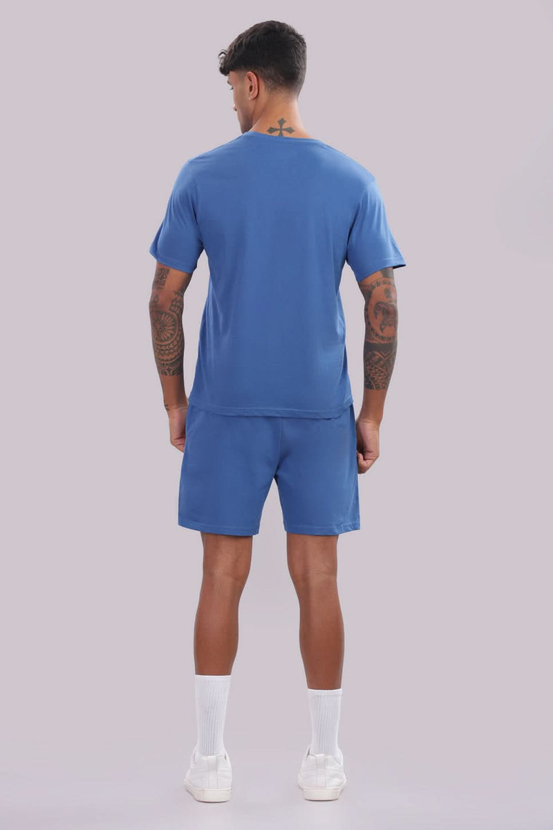 Men’s Cool Blue Co-Ord Set by Outlaws Fashion, comfortable casual wear with matching top and pants, ideal for everyday style.