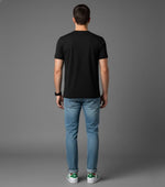 Men’s Outlaws Christmas printed T-shirt made of 100% cotton featuring festive holiday designs for casual wear.