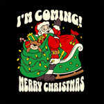 Men’s Outlaws Christmas printed T-shirt with festive holiday design, made of 100% cotton for casual winter wear.