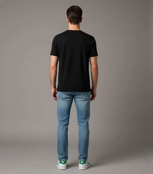 Men’s Outlaws Christmas printed T-shirt with festive holiday design, made from 100% cotton for casual winter wear.
