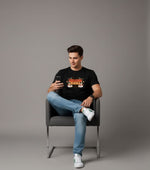 Men’s Outlaws Christmas printed T-shirt in 100% cotton featuring festive holiday designs, casual wear for holiday season.