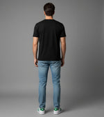 Men’s Outlaws Christmas printed T-shirt with holiday festive design, made of 100% cotton, casual winter wear.