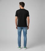 Men’s Outlaws Christmas printed T-shirt in white cotton with festive holiday design, casual casual wear for men.