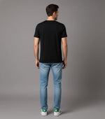 Men’s Outlaws Christmas printed T-shirt with festive holiday design, made from 100% cotton for casual winter wear.