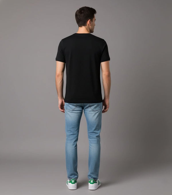 Men’s Outlaws Christmas printed T-shirt with festive holiday design, made from 100% cotton for casual winter wear.
