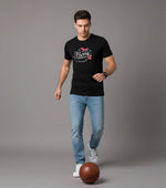Men’s Outlaws Christmas printed T-shirt made of 100% cotton with festive holiday design, casual wear for men.