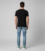 Men's Outlaws Christmas printed T-shirt featuring festive holiday design made of 100% cotton, casual wear for men.