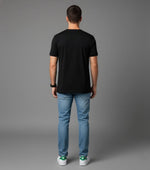 Men’s Outlaws Christmas printed T-shirt, 100% cotton, featuring festive holiday design, casual wear for men.