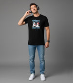 Men’s Outlaws Christmas printed T-shirt featuring festive holiday design, made from 100% cotton for casual winter wear.