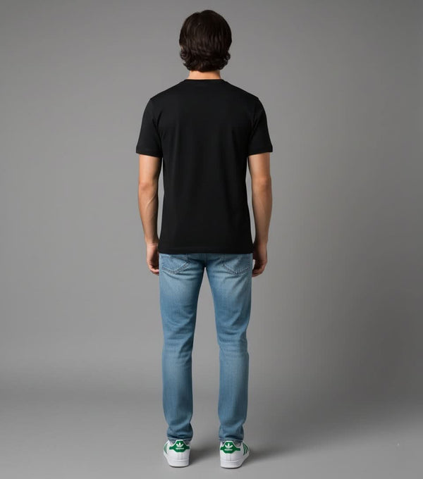 Men’s Outlaws Christmas printed T-shirt made of 100% cotton featuring festive holiday graphics and casual style.