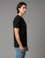 Men’s Outlaws Christmas printed T-shirt with festive holiday design, 100% cotton casual wear for men.