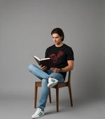 Men’s Outlaws Christmas printed T-shirt made of 100% cotton with festive holiday design, casual wear for men.