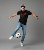 Men’s Outlaws Christmas printed T-shirt featuring festive holiday design, made of 100% cotton, casual casual wear.