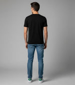Men’s Outlaws Christmas printed T-shirt featuring festive holiday design, made of 100% cotton for casual holiday wear.