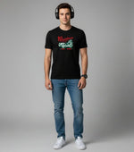 Men’s Outlaws Christmas printed T-shirt in 100% cotton featuring festive holiday design for casual wear.