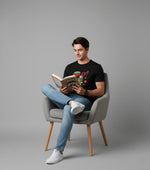 Men’s Outlaws Christmas printed T-shirt in white cotton, featuring festive holiday graphics and casual style.