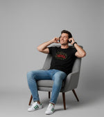 Men’s Outlaws Christmas printed T-shirt in 100% cotton featuring festive holiday designs and casual fit.