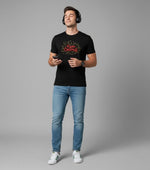 Men’s Outlaws Christmas printed T-shirt, 100% cotton with festive design, casual holiday wear for men.