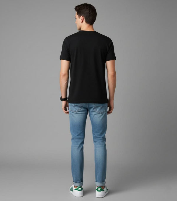 Men’s Outlaws Christmas printed cotton T-shirt featuring festive holiday designs for casual wear.