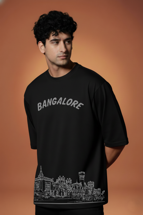 Men’s Outlaws Oversized Fit T-Shirt with Bangalore City Graphic | 100% Cotton Casual Wear