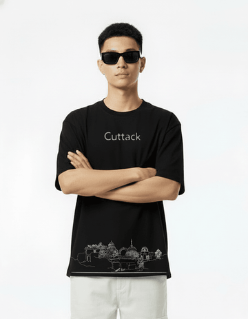 Men’s Outlaws Oversized Fit T-Shirt with Cuttack City Graphic | 100% Cotton Casual Wear