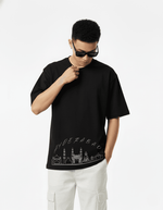 Men’s Outlaws Oversized Fit T-Shirt with Hyderabad City Graphic | 100% Cotton Casual Wear