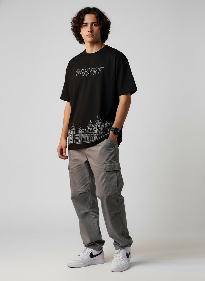 Men’s Outlaws Oversized Fit T-Shirt with Mysore City Graphic | 100% Cotton Casual Wear