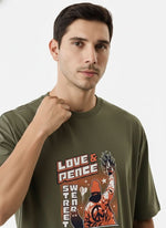 Men’s Outlaws Oversized Fit T-Shirt with Skate & Graffiti Theme Print | 100% Cotton Casual Wear
