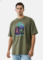 Men’s Outlaws Oversized Fit T-Shirt with Skate & Graffiti Theme Print | 100% Cotton Casual Wear